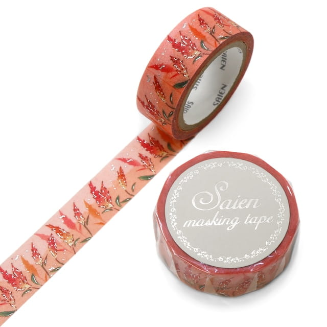 SAIEN - Washi Tape - Candle Cockscomb UR3069 - 15 mm Silver Foil