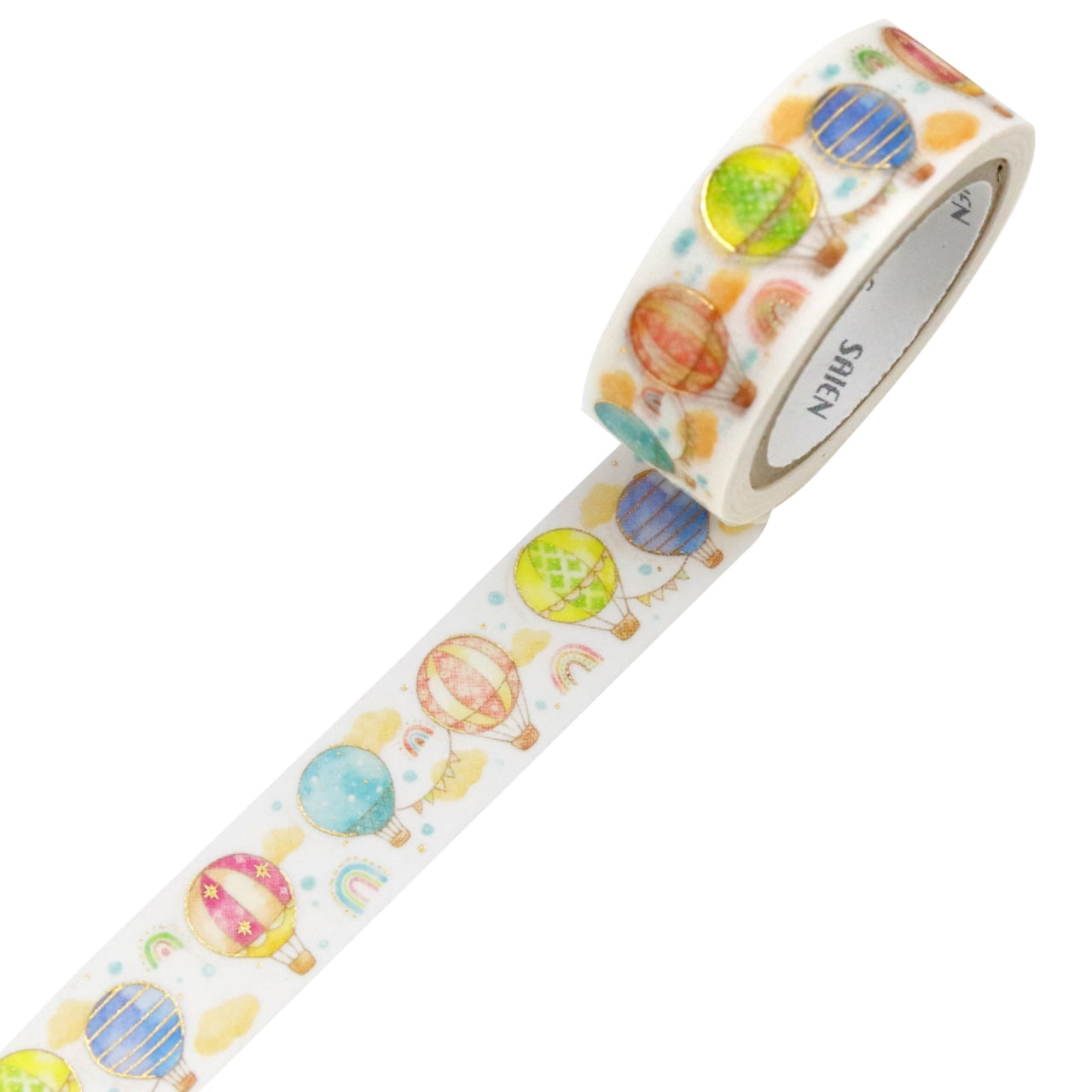 SAIEN - Washi Tape - Balloon UR3085 - 15 mm Golden Foil