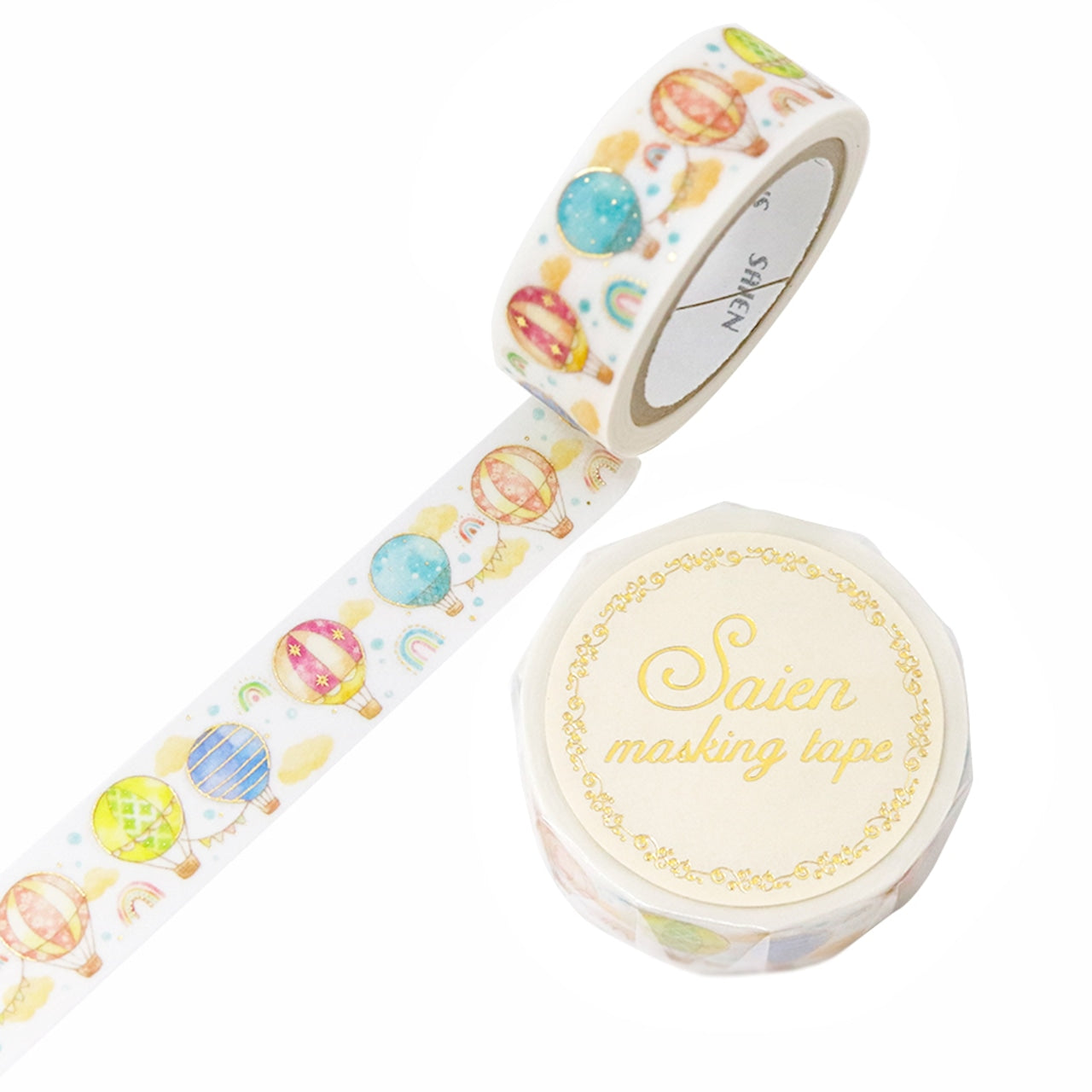SAIEN - Washi Tape - Balloon UR3085 - 15 mm Golden Foil
