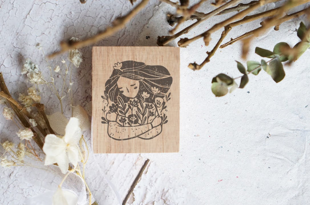 Black Milk Project - Sello de madera - Hugs & Flowers