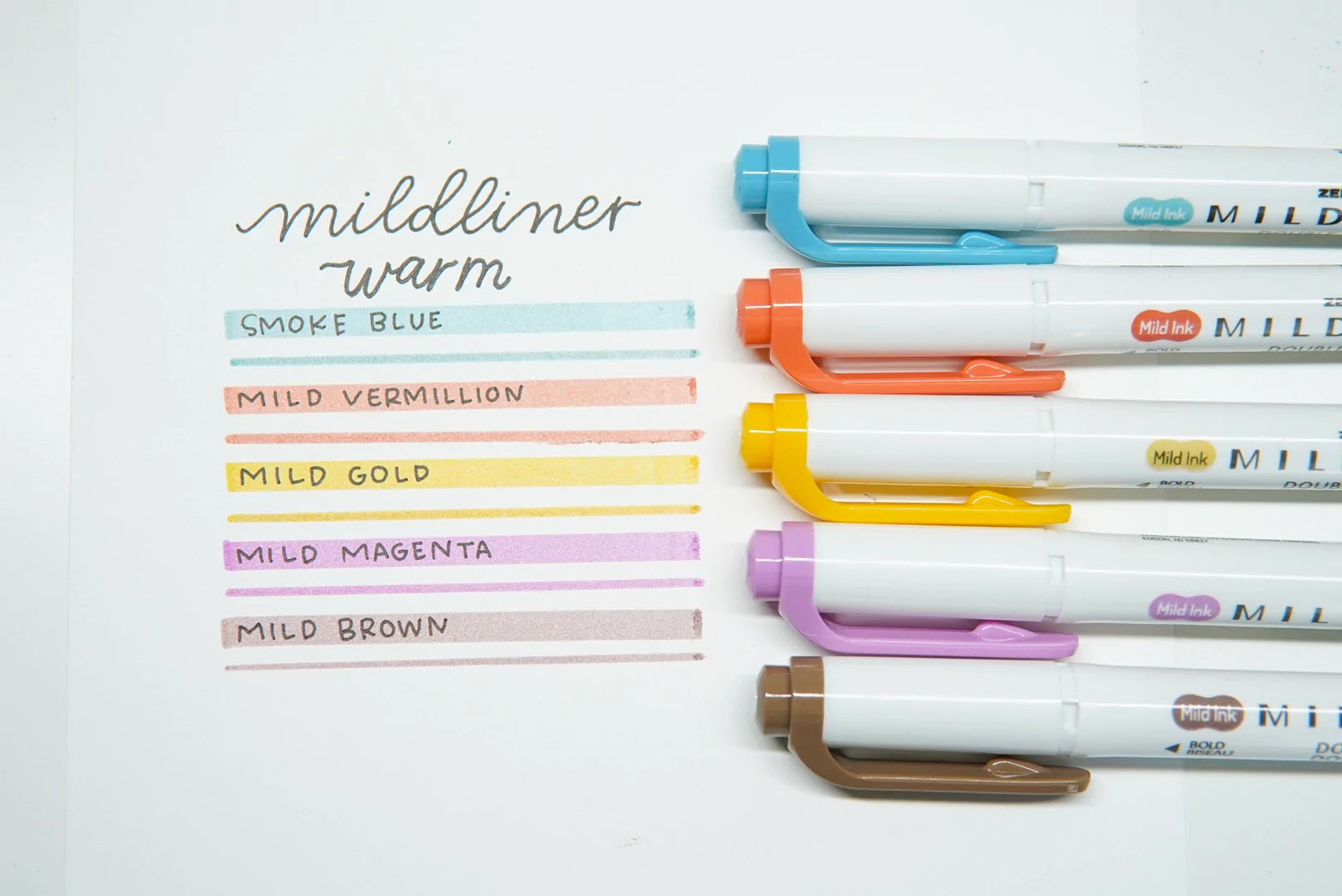 Zebra - Set 5 Marcadores Punta Doble - MILDLINER - Soothing