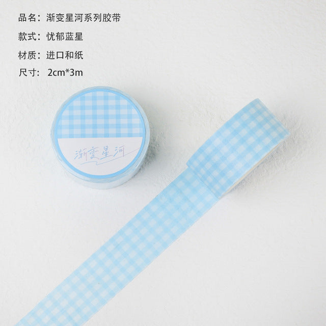 Ayron - Washi tape - Cuadros Azul