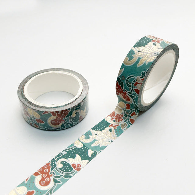 Ayron - Washi tape - Flores doradas