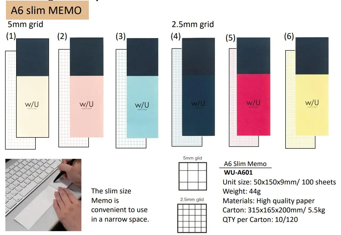 Nakabayashi - Bloc de notas alargadas - Vainilla - W/U