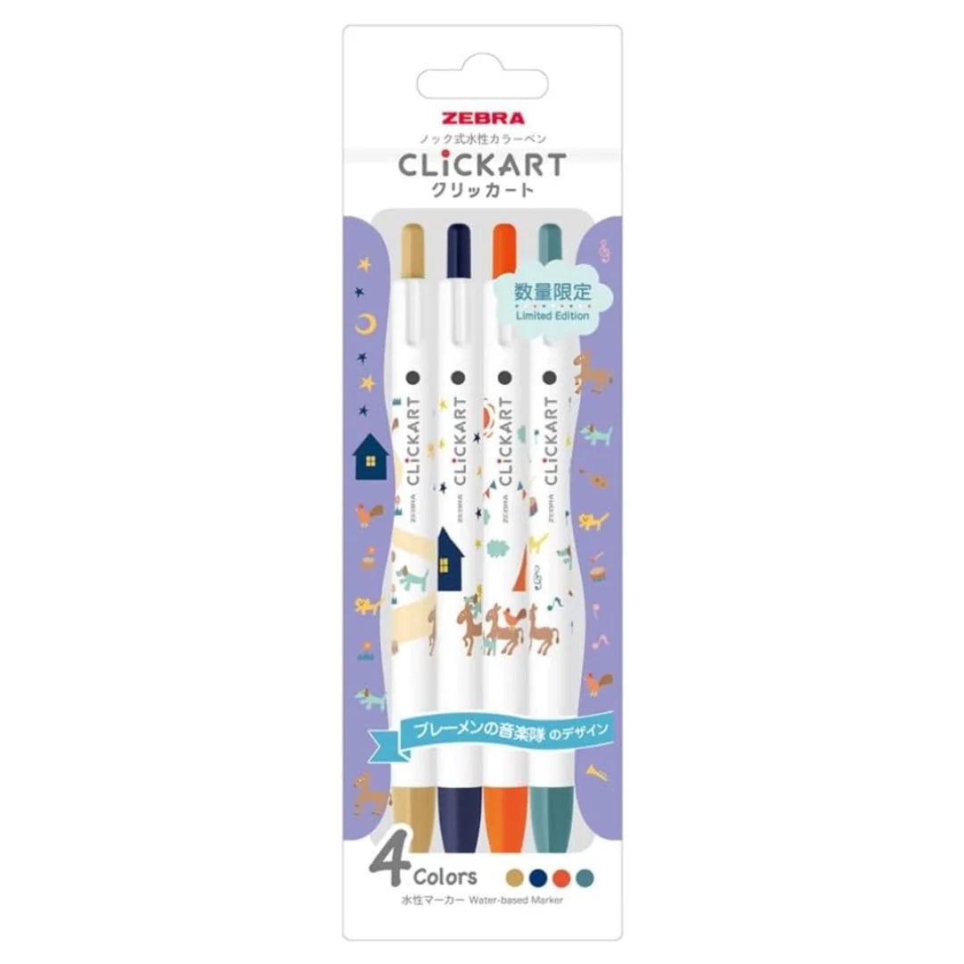 Zebra - Set 4 Rotuladores - CLICKART - Los músicos de Bremen