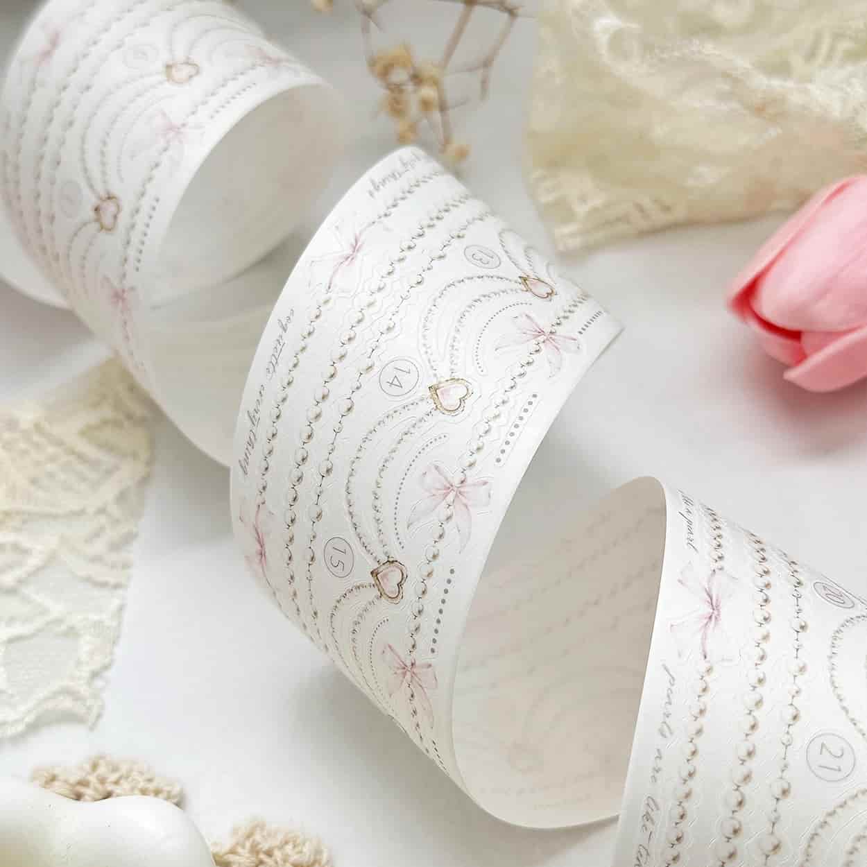 Leela Journals - Washi Tape 50mm - Pearly Strings (Precortado)