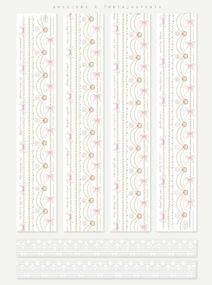 Leela Journals - Washi Tape 50mm - Pearly Strings (Precortado)