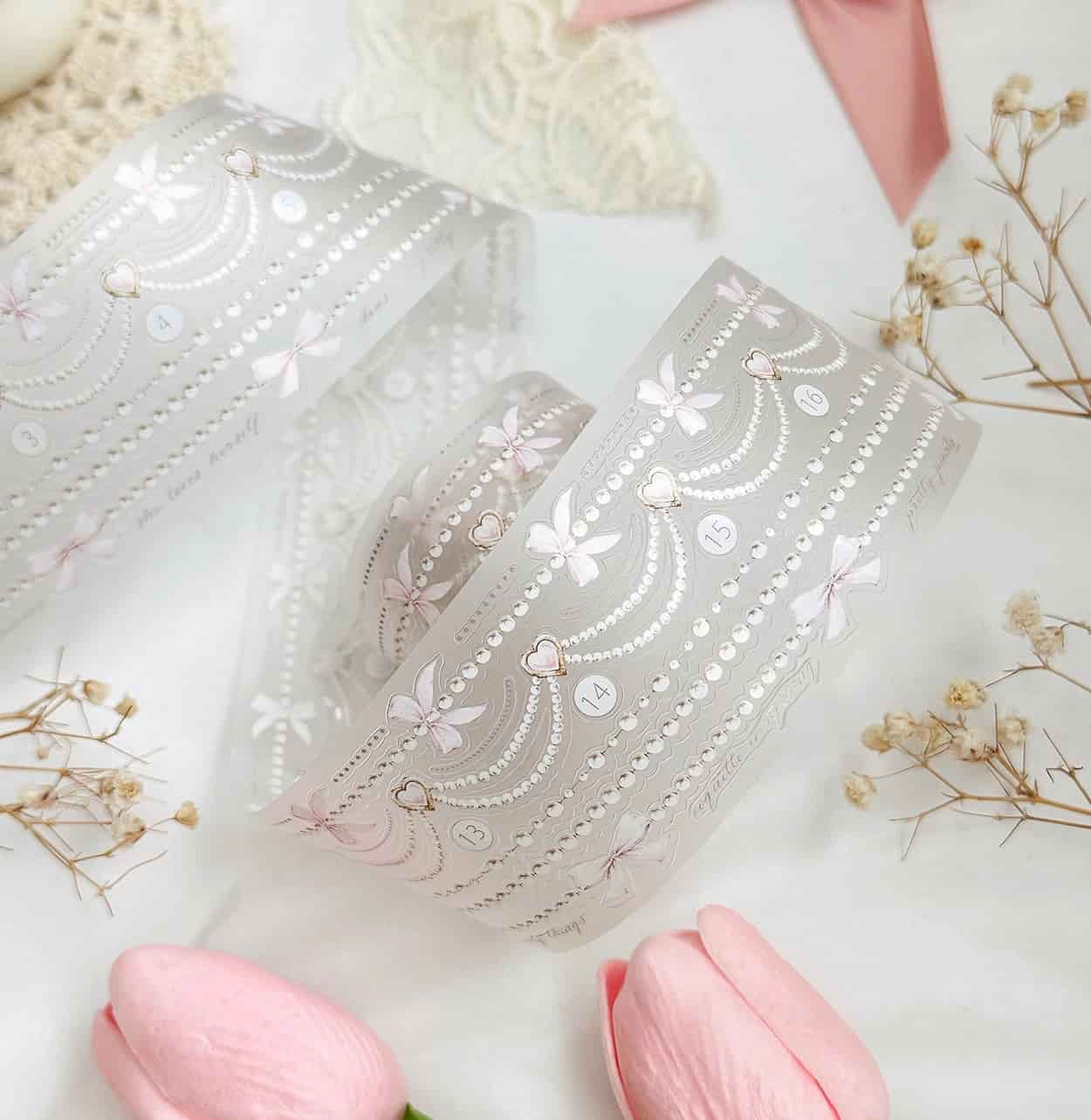 Leela Journals - Washi Tape 50mm - Pearly Strings (Precortado)