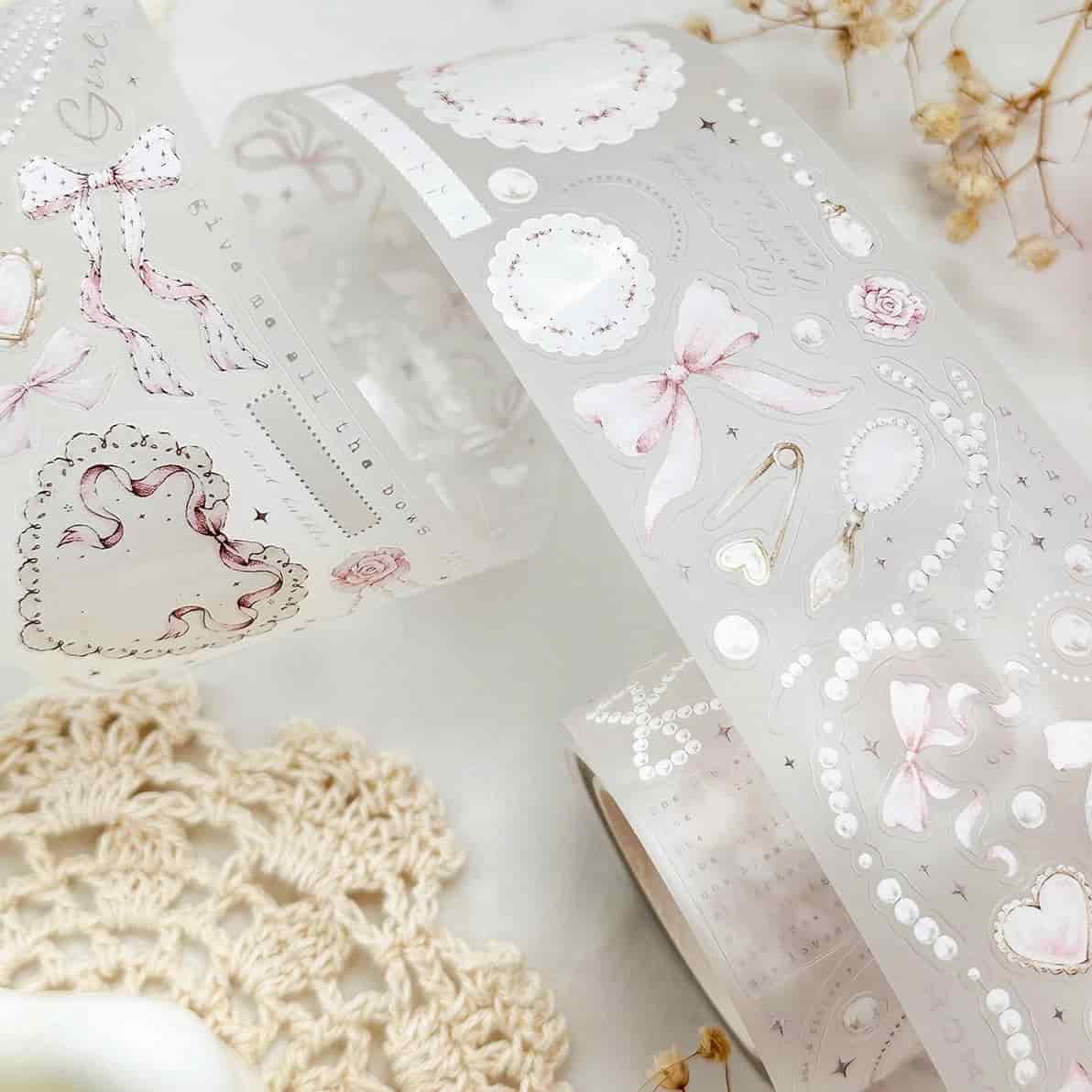 Leela Journals - Washi Tape 50mm - Bows & Pearls (Precortado)