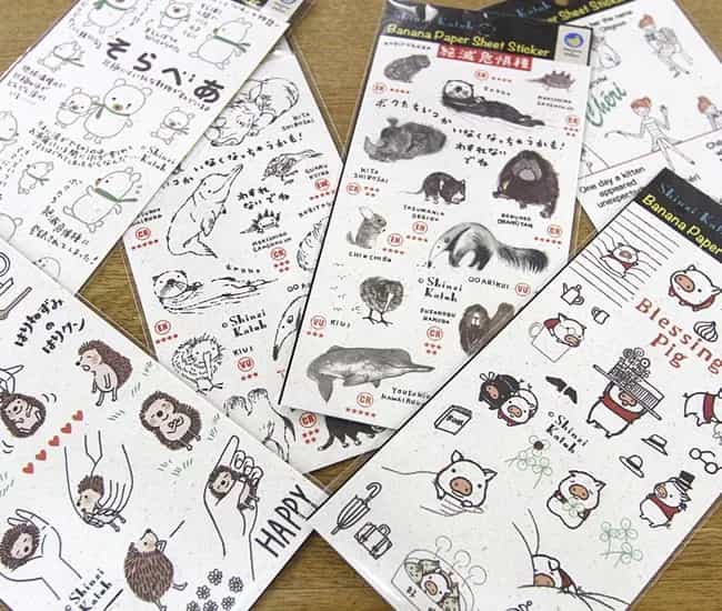 Shinzi Katoh - Hoja Pegatinas Papel de Plátano - Sorabea