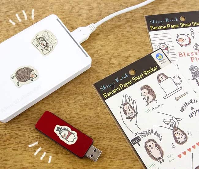 Shinzi Katoh - Hoja Pegatinas Papel de Plátano - El Erizo Harikun