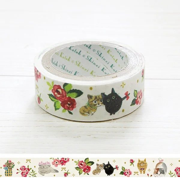 Shinzi Katoh - Washi Tape Papel de Plátano - Chaton Chaton Bloom