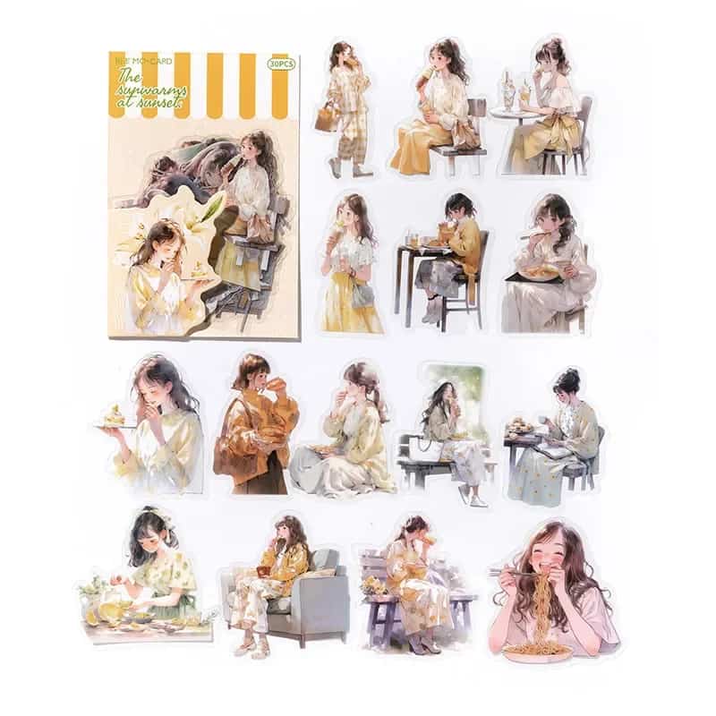 MO·CARD - Pegatinas transparentes Chicas - The Supwarms at Sunset