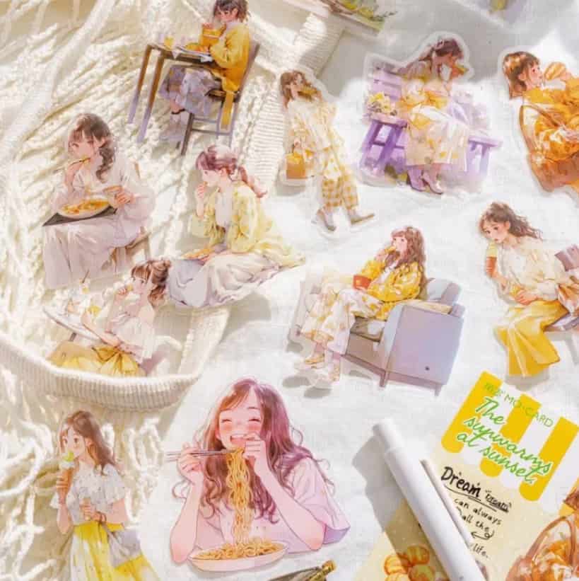 MO·CARD - Pegatinas transparentes Chicas - The Supwarms at Sunset