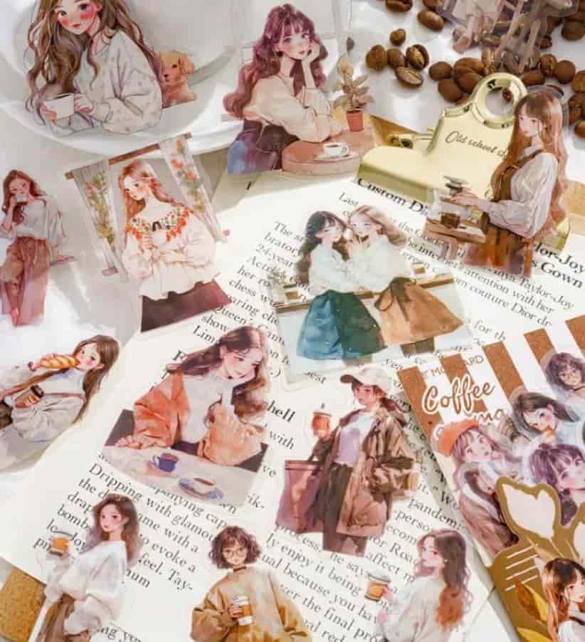 MO·CARD - Pegatinas transparentes Chicas - Coffee Aroma