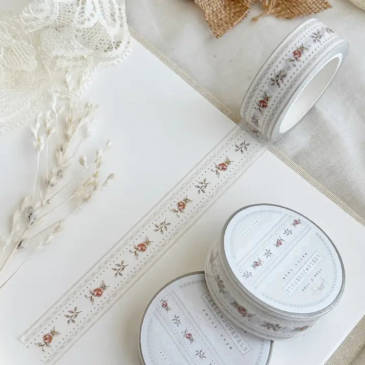 Leela Journals - Washi Tape 15mm - Lace & Roses