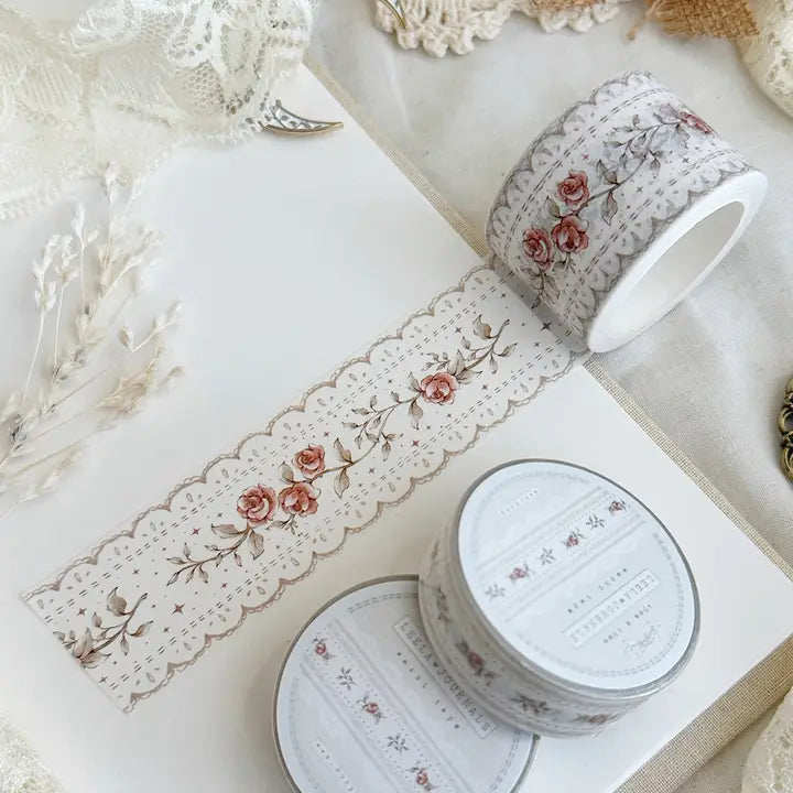 Leela Journals - Washi Tape 30mm - Lace & Roses