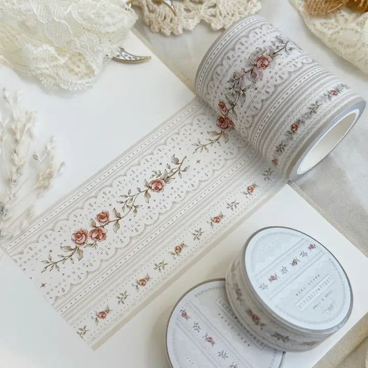 Leela Journals - Washi Tape 60mm - Lace & Roses