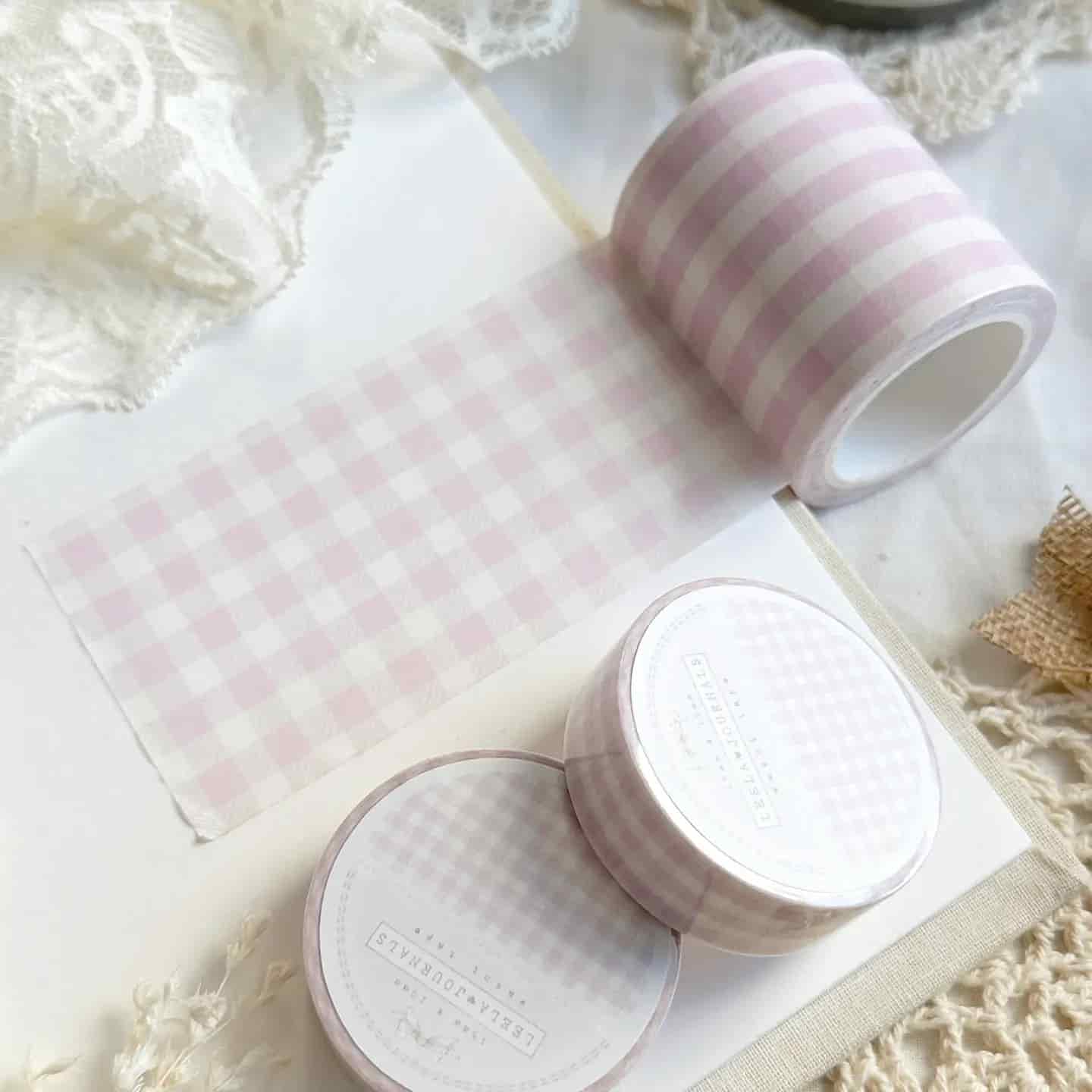 Leela Journals - Washi Tape 50mm - Pastel Pink Plaid
