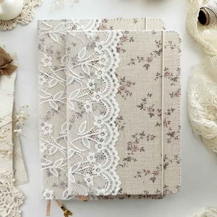 Leela Journals - Cuaderno A5 Puntos - Encaje y Rosas