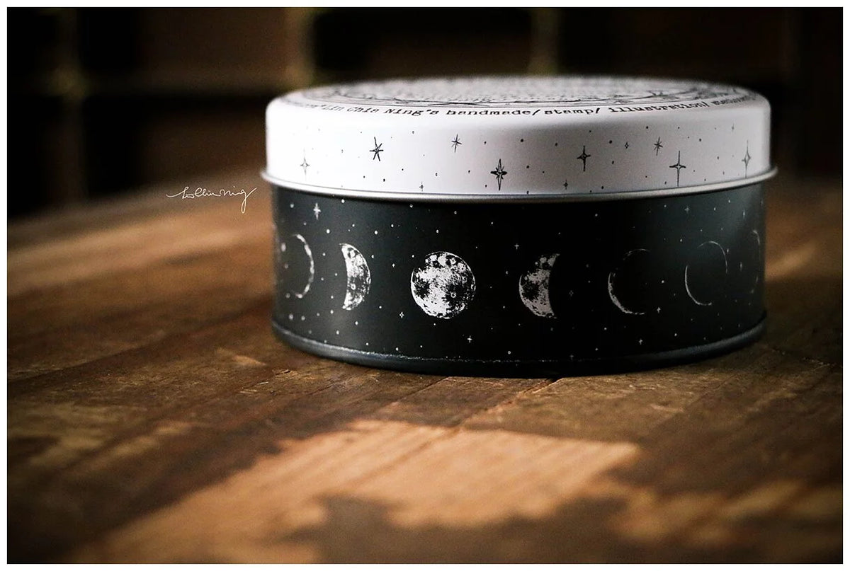 LCN - Caja Metálica Redonda para Almacenamiento - Moon Phase