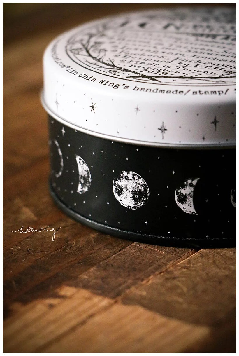 LCN - Caja Metálica Redonda para Almacenamiento - Moon Phase