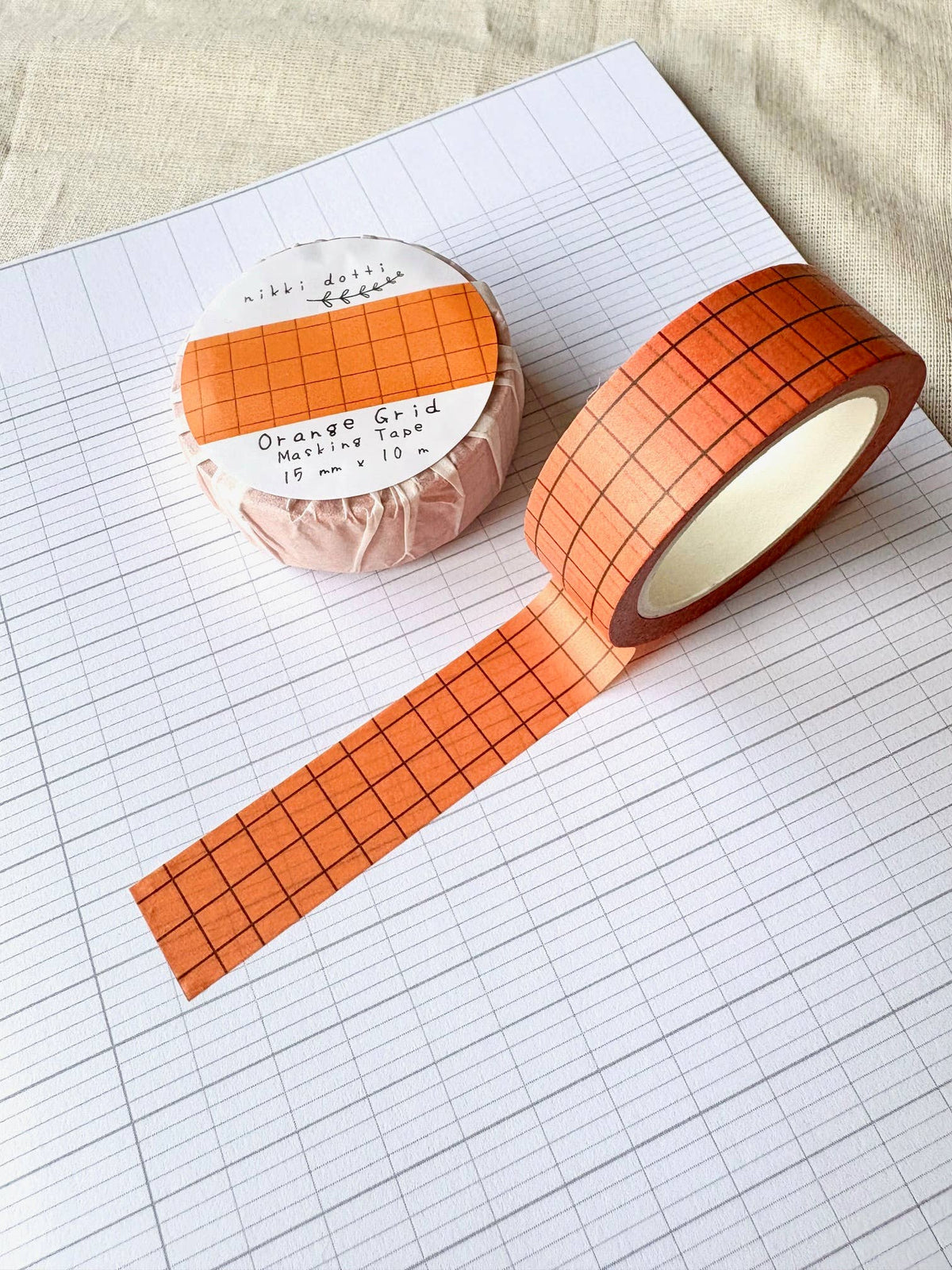 Nikki Dotti - Washi Tape - Orange Grid