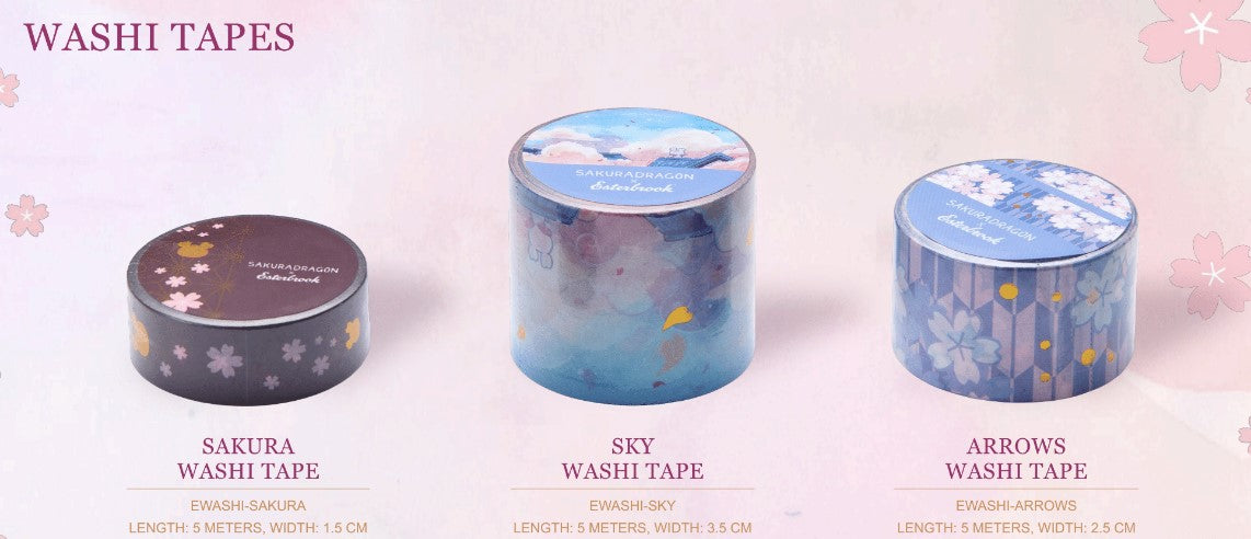 EsterBrook x SakuraDragon - Washi Tape - Sakura Street - 3 Modelos