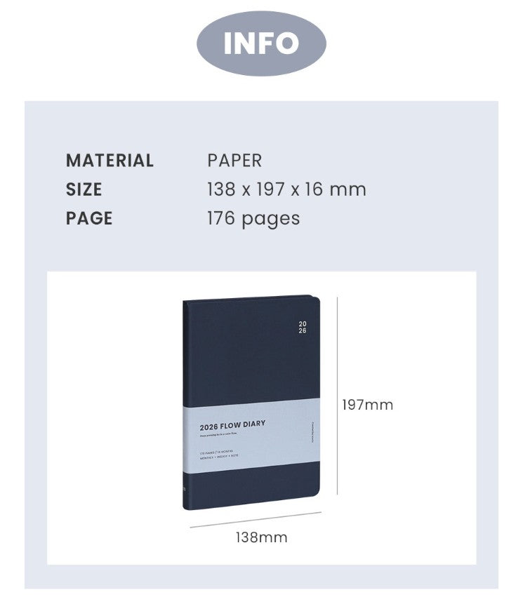 Iconic - Agenda Anual 2026 - Semana Vista - Flow Diary - Navy