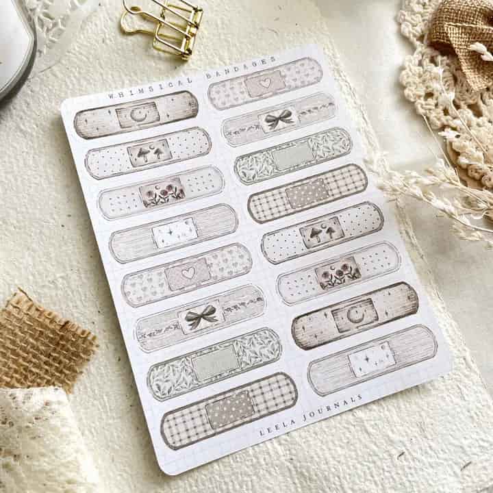 Leela Journals - Hoja de Pegatinas - Bandaids