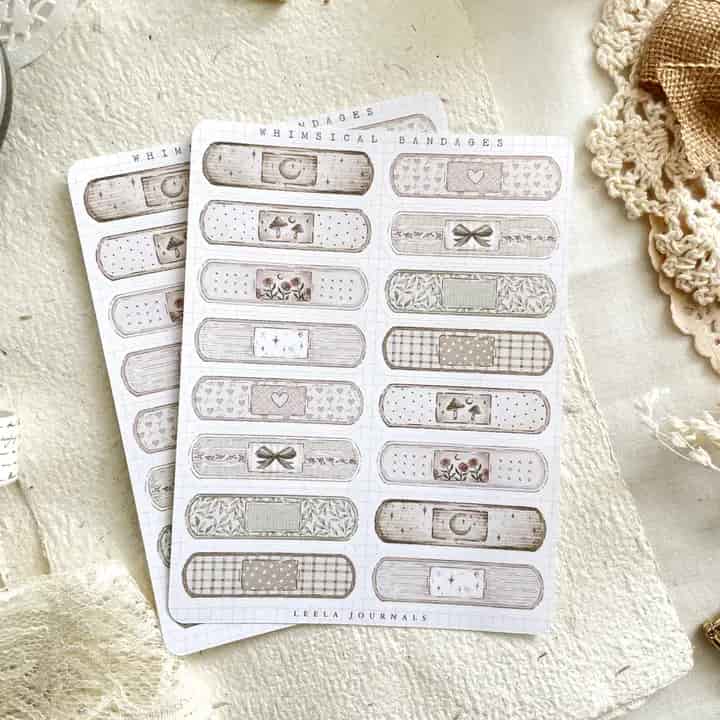 Leela Journals - Hoja de Pegatinas - Bandaids