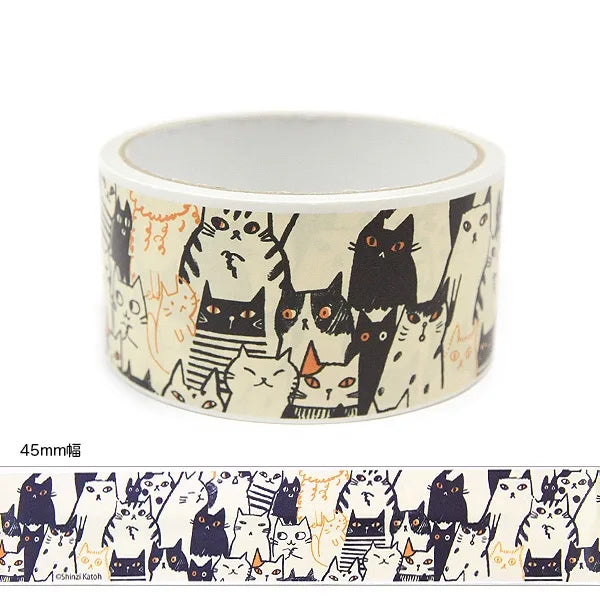 Shinzi Katoh - Cinta Kraft 45mm - Many Cats