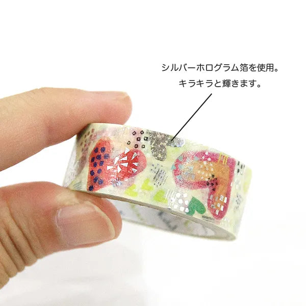 Shinzi Katoh - Foil Washi Tape 15mm - Heart