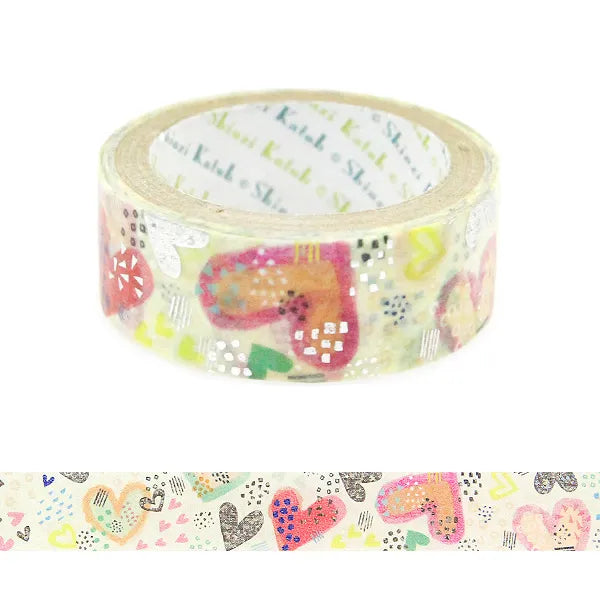 Shinzi Katoh - Foil Washi Tape 15mm - Heart