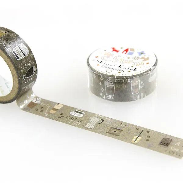 Shinzi Katoh - Foil Washi Tape 15mm - Coffee