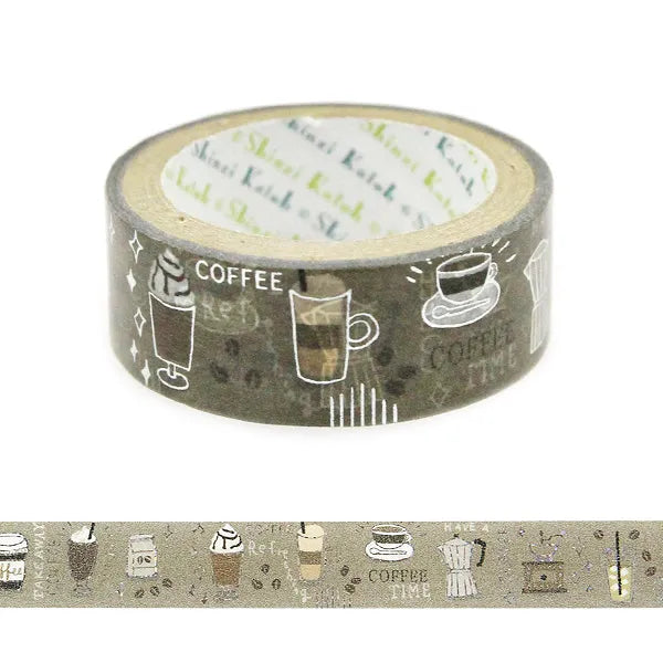 Shinzi Katoh - Foil Washi Tape 15mm - Coffee
