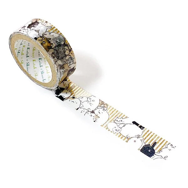 Shinzi Katoh - Foil Washi Tape 15mm - Nekonekone