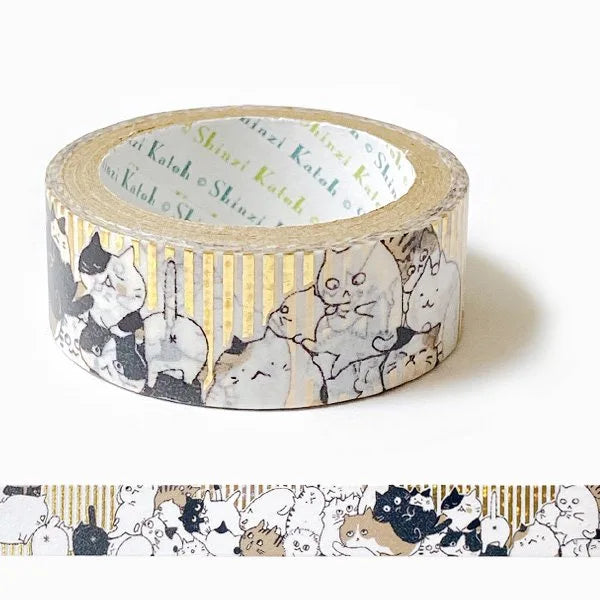 Shinzi Katoh - Foil Washi Tape 15mm - Nekonekone