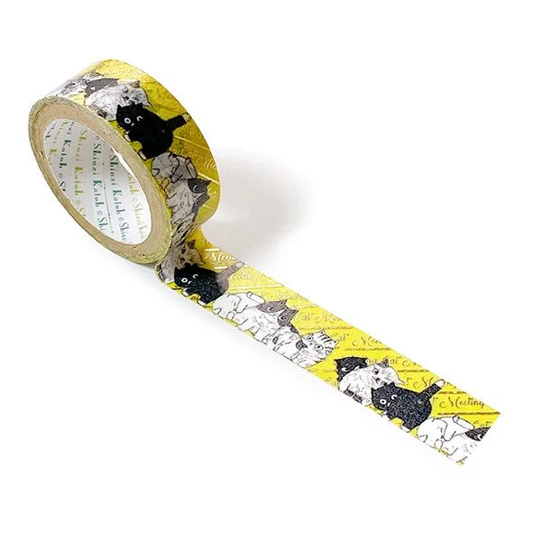 Shinzi Katoh - Foil Washi Tape 15mm - Cat Meeting