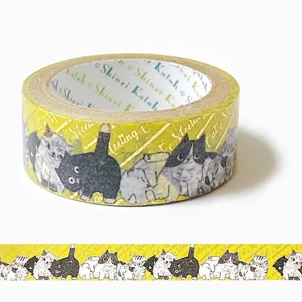 Shinzi Katoh - Foil Washi Tape 15mm - Cat Meeting