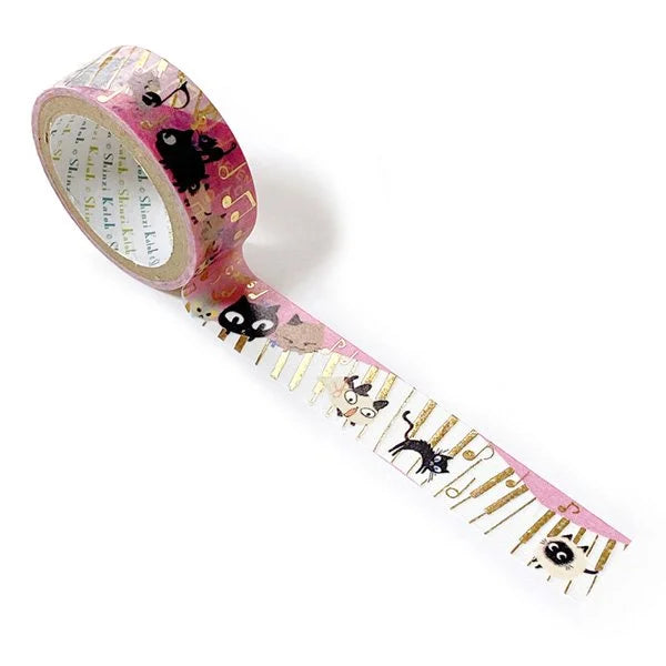 Shinzi Katoh - Foil Washi Tape 15mm - Uneven Cats