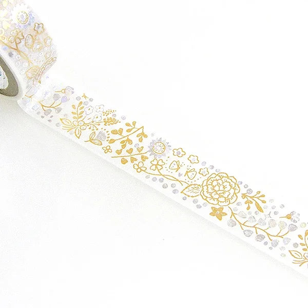Shinzi Katoh - Foil Washi Tape 15mm - Flowers and Memories