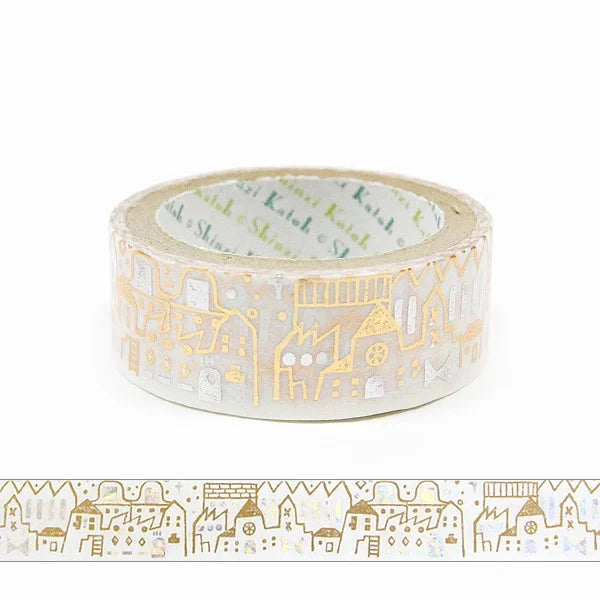 Shinzi Katoh - Foil Washi Tape 15mm - House Line