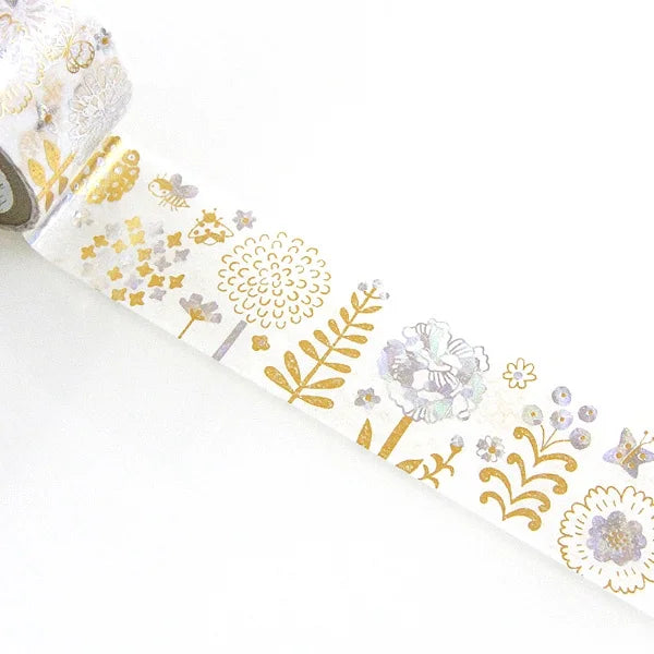 Shinzi Katoh - Foil Washi Tape 27mm - Flowers