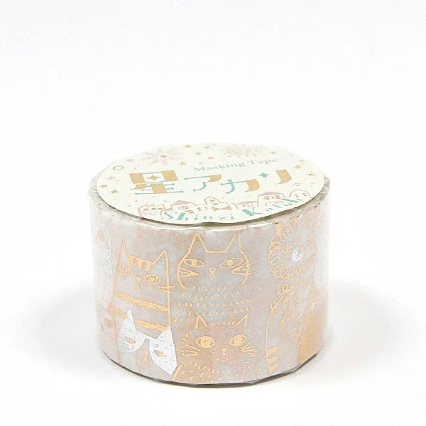 Shinzi Katoh - Foil Washi Tape 27mm - Many Cats