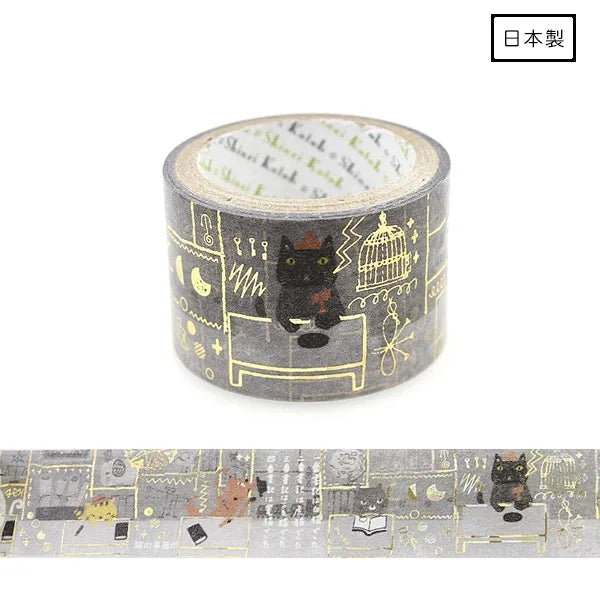 Shinzi Katoh - Foil Washi Tape 27mm - Cat Office
