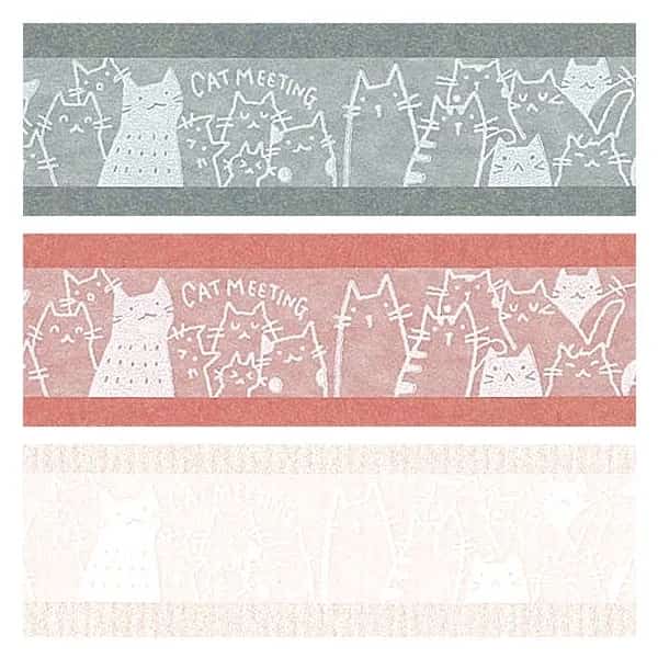 Shinzi Katoh - Washi Tape 15mm OBORO - Cats