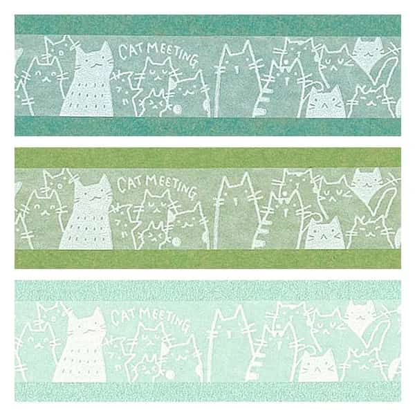 Shinzi Katoh - Washi Tape 15mm OBORO - Cats