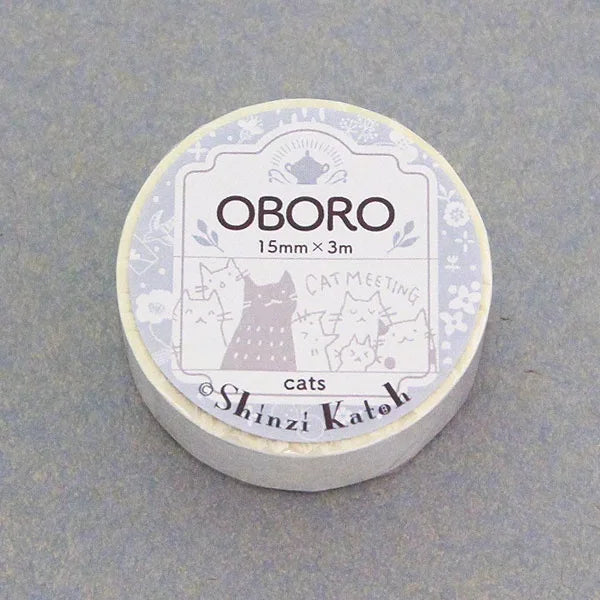 Shinzi Katoh - Washi Tape 15mm OBORO - Cats