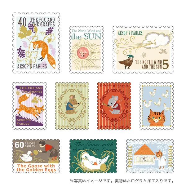 Shinzi Katoh - Cajita de pegatinas 30ud - Aesops Fables1